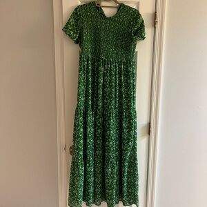 Zara Green Floral Maxi Dress